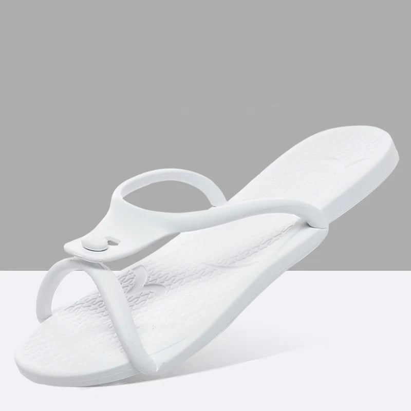 Folding Slippers Trip Travel Portable Slides Women Men Light Home Hotel Salon Homestay Guest Use Sandals Bathing Beach Shoes