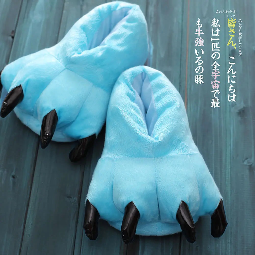 Winter Warm Soft Indoor Floor Slipper Women Men Shoes Paw Funny Animal Christmas Monster Claw Plush Home Onesie Shoes for Couple