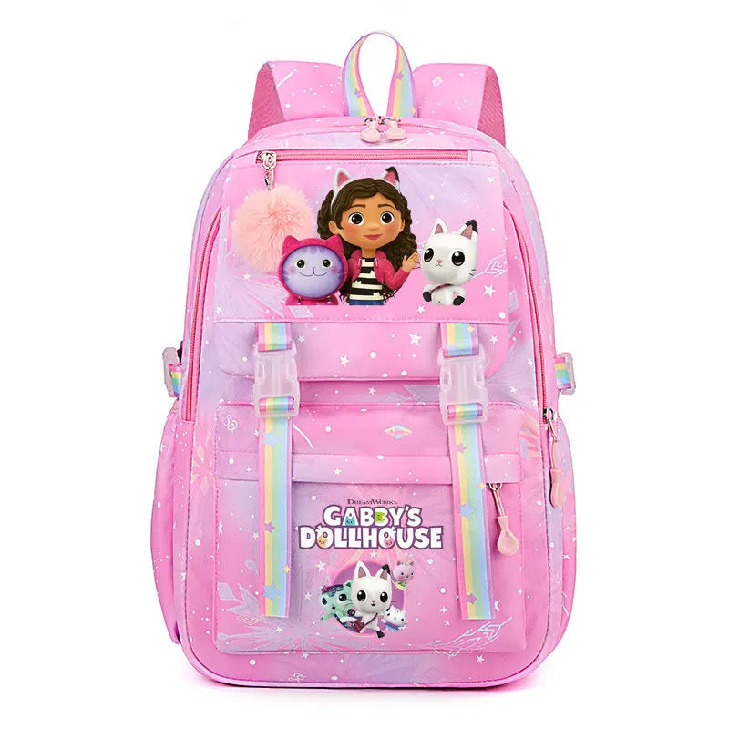 Mochila Escolar de Meninas Gabby Dollhouses Mochila Bonita com Estampa de Desenho Animado para Crianças Mochilas para Meninos e Meninas Mochila Escolar Infantil