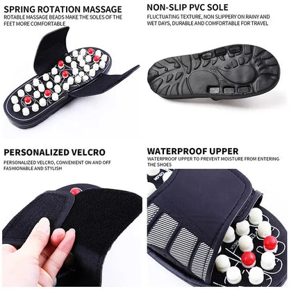 Sapatilhas de Massagem de Acupressão Terapêuticas Para os Pés Unisexo, Chinelos de Casa, Cuidados de Saúde, Sapatilhas de Massagem Rotativas Para os Pés