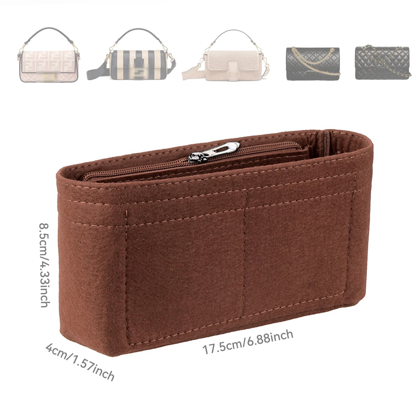 Felt Insert Bag Organizer, Makeup Organizers, Liner Perfect for Brand Women's Handbags For And Cosmetic Bags