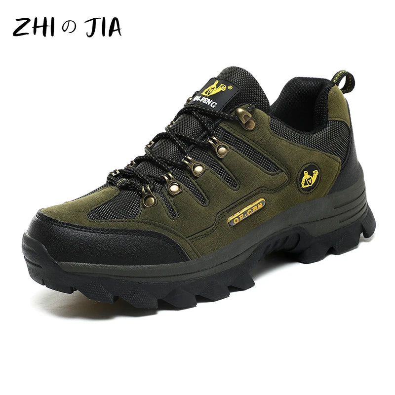 Outdoor Men's Sneaker Autumn Winter Couples Casual Shoes Mountaineering Shoes Men's Leather Walking Shoes Large Footwear