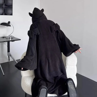 Pijama acolchoado espesso Cor sólida Roupa de casa Vestidos largos com capuz Robe de casal Imp Peça única de dormir Outono e inverno