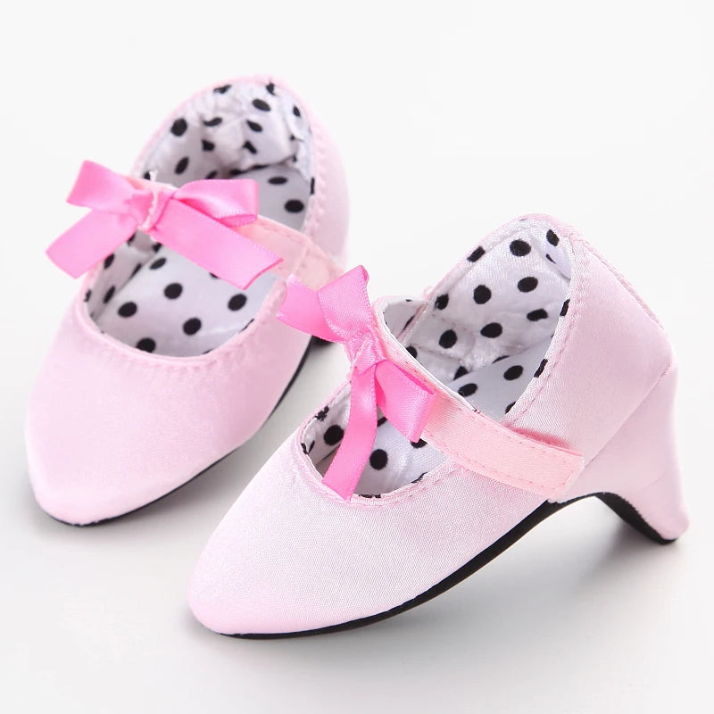 New spring And Autumn Baby Girls Non-slip Toddler Shoes Baby Girls Beautiful Bow High Heels Baby Girls High Heels Toddler Shoes