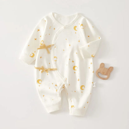 0-6M Infant Baby Jumpsuit Sleepwear Cotton Soft Breathable Newborn Romper Star Moon Print Unisex Baby Pajamas Playsuits