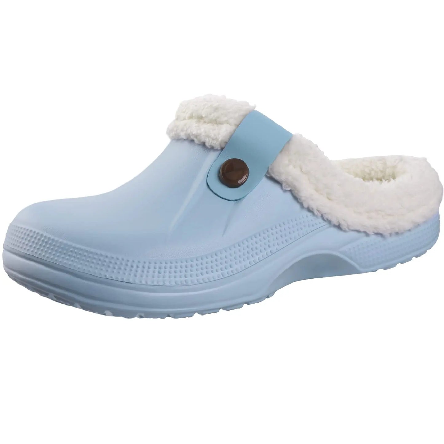 CRACOMIN Tamancos Forrados a Pelo Mulher Homem Sapatos de Jardim Impermeáveis Chinelos Felpudos de Inverno Sapatos de Quarto de Pelúcia Tamancos de Pelo Modernos para Exterior