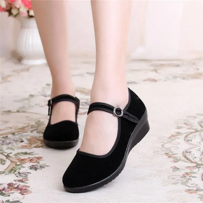 Sapatos Femininos Leves e Confortáveis Pretos de Ballet Rasos para Dança Senhora Sapatos Casuais para Casa e Rua Confortáveis A102