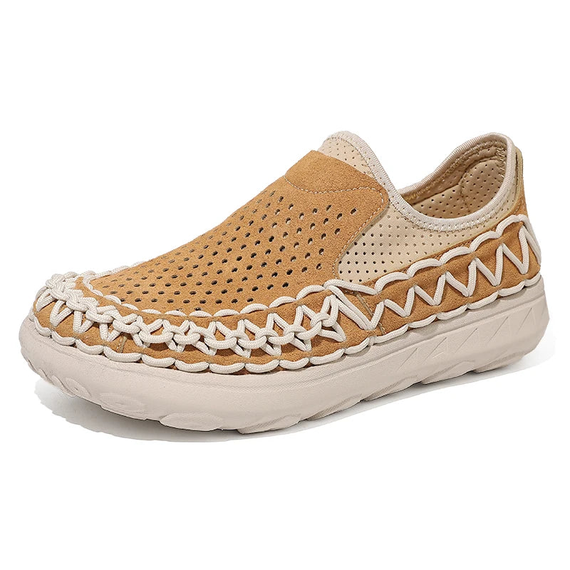 Summer Hand-woven Men's Shoes Fashion Men Casual Shoes Brand Designer Men Sneakers High Quality Outdoor Flats Driving Shoes