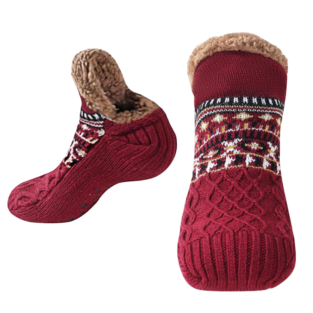 Men Women Winter Indoor Home Slippers Socks Non Slip Thick Thermal Socks Warm Thermal Slipper Socks Soft for Christmas