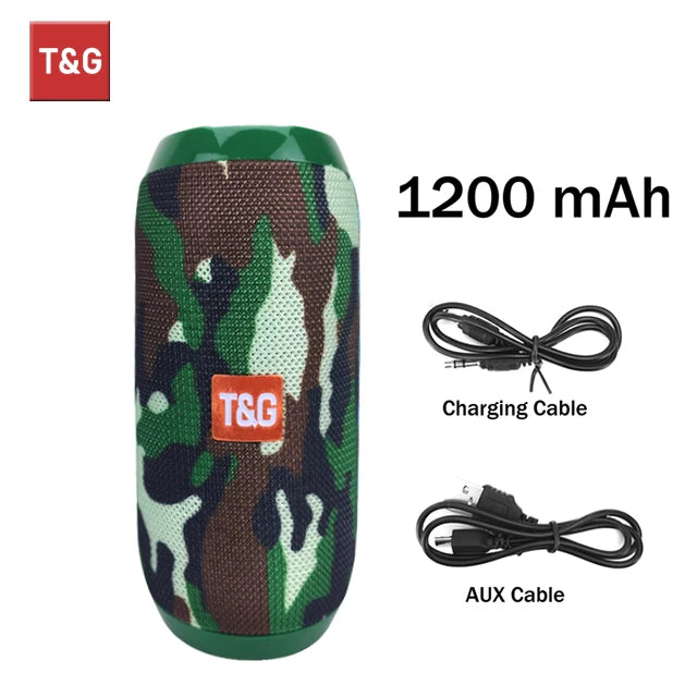 Bluetooth Speaker T&G TG117 Portable TWS Sound Box Waterproof Loudspeaker Outdoor Stereo Surround Speakers Support TF FM Radio