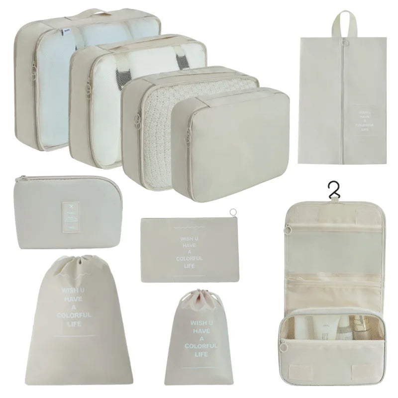 travel Packing Cubes Organizer, Lightweight Luggage Bags with Zipper for Suitcase Clothes Compression, Portable Storage Bag Set