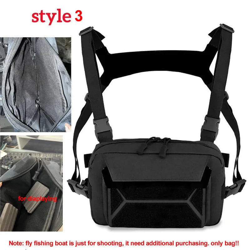 Fishing Chest Bag Men's Tactical Bags Waterproof Molle Nylon Climbing Camping Backpacks Outdoor Travel Vest Backpack Fanny Pack
