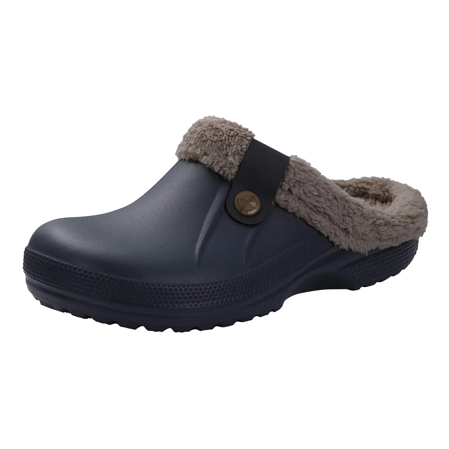 CRACOMIN Tamancos Forrados a Pelo Mulher Homem Sapatos de Jardim Impermeáveis Chinelos Felpudos de Inverno Sapatos de Quarto de Pelúcia Tamancos de Pelo Modernos para Exterior