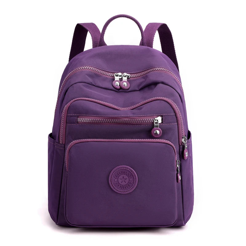 Mochila Feminina Pequena Mini Mochila para Adolescente Bolsas Escolares Casuais Nylon Impermeável Bolsa de Peito Feminina