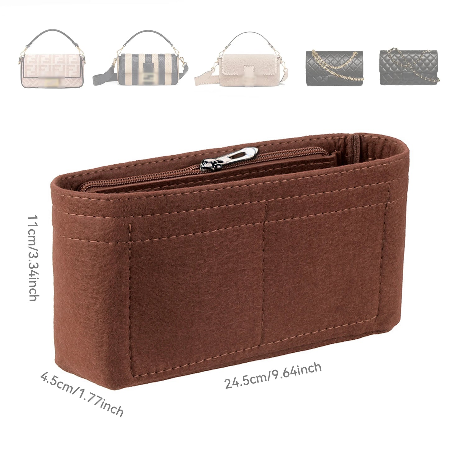 Felt Insert Bag Organizer, Makeup Organizers, Liner Perfect for Brand Women's Handbags For And Cosmetic Bags