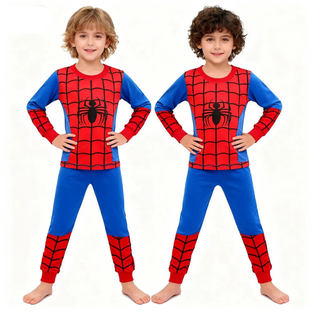 100 Cotton Boys Pajamas Super Hero Kids Pyjamas Children Sleepwear Toddler Baby Nightwear Pijamas Homewear