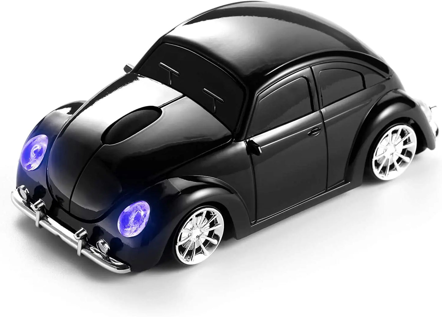 Rato com o Formato de Carro Clássico [Atualizado] com Faróis LED, 1600 DPI, Rato de Computador Sem Fios 2.4Ghz, Confortável para Todas as Utilizações