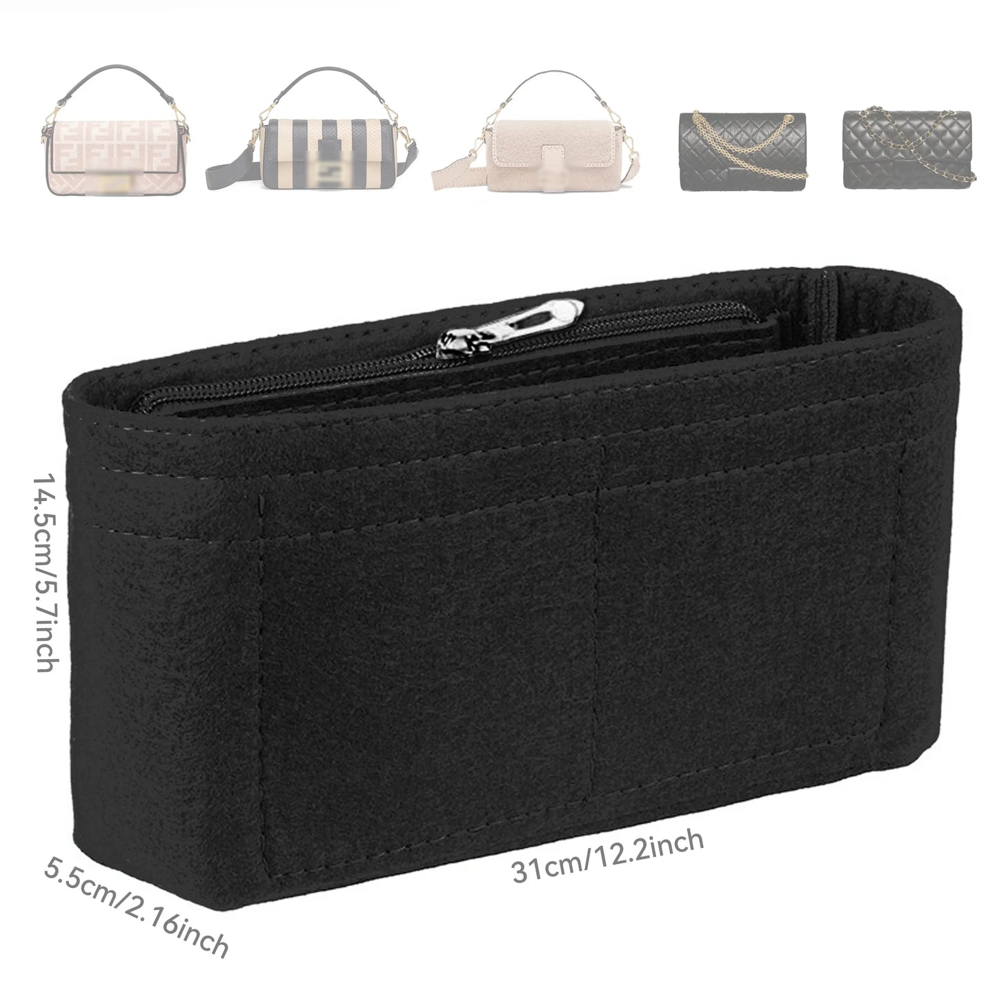 Felt Insert Bag Organizer, Makeup Organizers, Liner Perfect for Brand Women's Handbags For And Cosmetic Bags