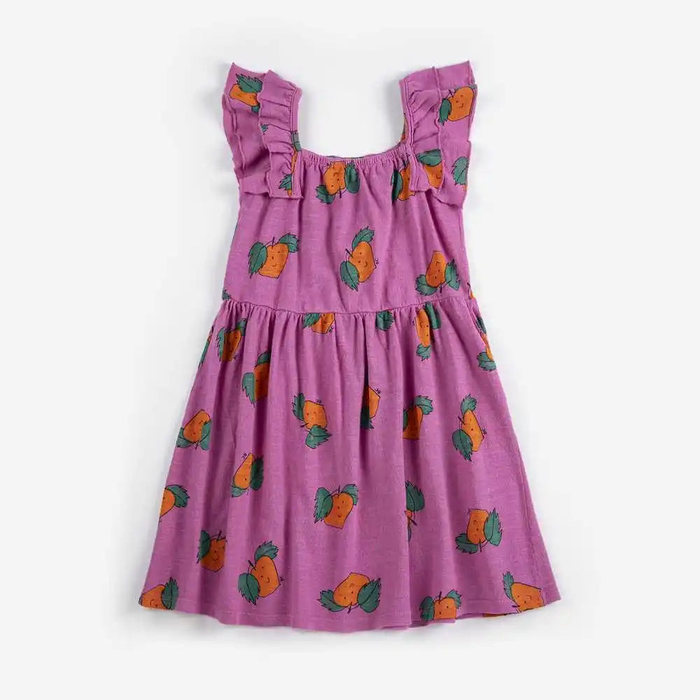 Vestido Meninas Fashion 2026 Primavera Verão Estampado Flores Vestidos Fashion Bebé Crianças Saia Série Roupa