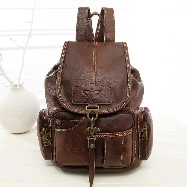 Mochila Feminina de Couro, Mochila Escolar para Meninas, Multifunções, Viagem, Mochila 2022