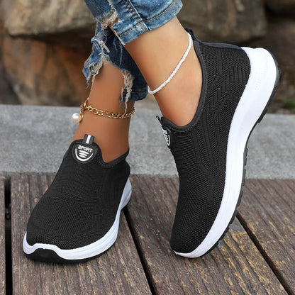 Sapatilhas Slip On para Mulher, Sapatilhas Respiráveis Brancas para Mulher, Sapatilhas Casuais, Sapatilhas Desportivas, Sapatilhas Vulcanizadas Confortáveis para Mulher