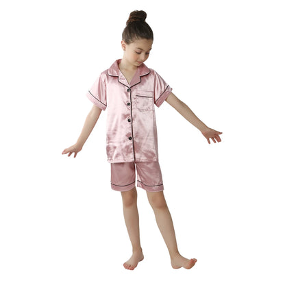 baby sleepwear kids pajamas set teenager loungewear children home clothing boys silk satin pijamas girls nightgowns for party