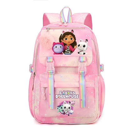 Mochila Escolar de Meninas Gabby Dollhouses Mochila Bonita com Estampa de Desenho Animado para Crianças Mochilas para Meninos e Meninas Mochila Escolar Infantil