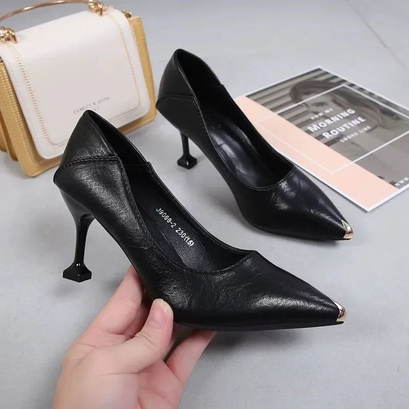 sapatos femininas women fashion sweet light weight spring slip on stiletto heel shoes lady beige pumps zapatos de mujer a628