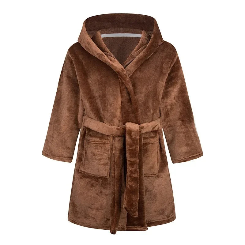 Winter Christmas Bath Robe For Girls Pajamas Animal Hooded Robes Children Dressing Gown Boys Sleepwear Kids Bathrobe 6 8 10 12Y