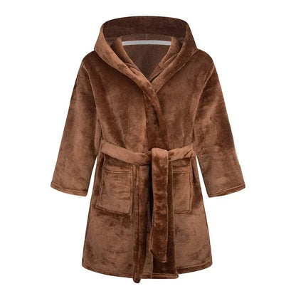 Winter Christmas Bath Robe For Girls Pajamas Animal Hooded Robes Children Dressing Gown Boys Sleepwear Kids Bathrobe 6 8 10 12Y