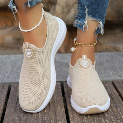 Sapatilhas Slip On para Mulher, Sapatilhas Respiráveis Brancas para Mulher, Sapatilhas Casuais, Sapatilhas Desportivas, Sapatilhas Vulcanizadas Confortáveis para Mulher