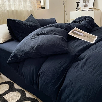 Fashion Dark Gray Duvet Cover Sets Brushed Quilt Covers Single Double Queen Bedding Sets Pillowcase Boys Solid Comforter Cover