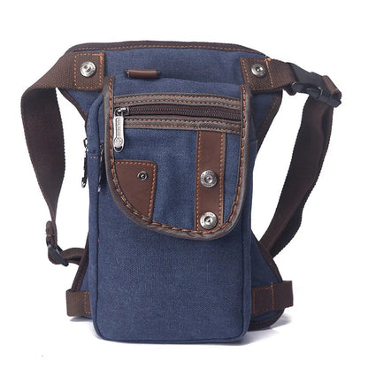 Bolsa de Cintura Masculina para Perna de Motociclista em Nylon/Lona Militar/Assalto Bolsa de Perna de Anca Masculina Transversal com Cinto