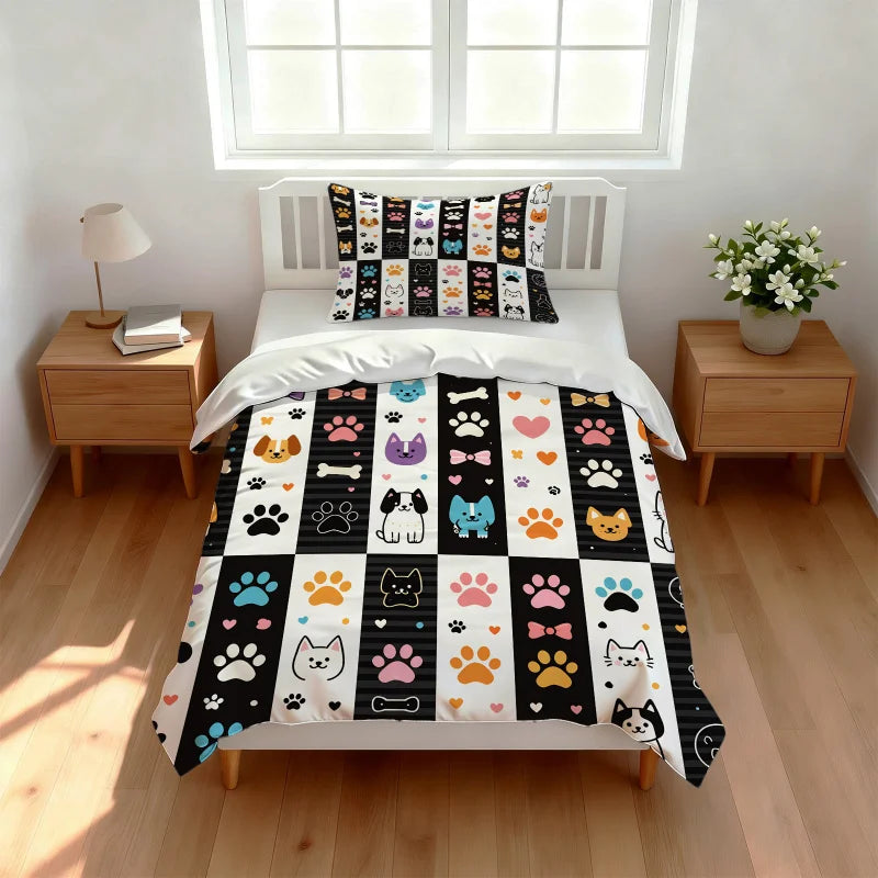 "Euphoria" Season 3 - Dog Print Duvet Cover Set, soft, skin-friendly, and comfortable, suitable for teenagers' bedrooms.