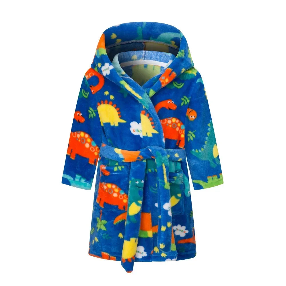 Winter Christmas Bath Robe For Girls Pajamas Animal Hooded Robes Children Dressing Gown Boys Sleepwear Kids Bathrobe 6 8 10 12Y