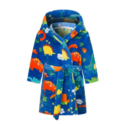 Winter Christmas Bath Robe For Girls Pajamas Animal Hooded Robes Children Dressing Gown Boys Sleepwear Kids Bathrobe 6 8 10 12Y